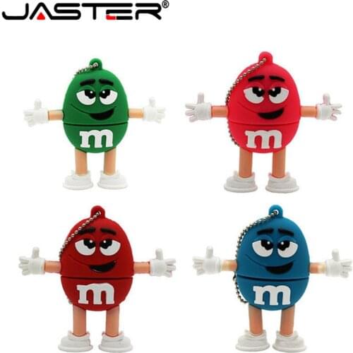 JASTER The new cute M&Ms USB flash drive USB 2.0 Pen Drive minions Memory stick pendrive 4GB 8GB 16GB 32GB 64GB gift