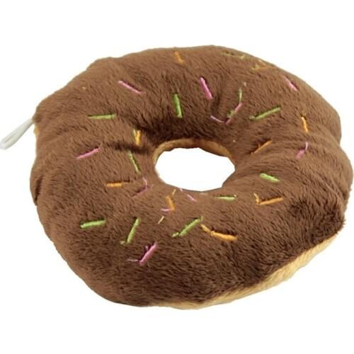 Pet Dog Puppy Cat Animal Squeaky Squeaker Sound Toy Cotton Wool Donut