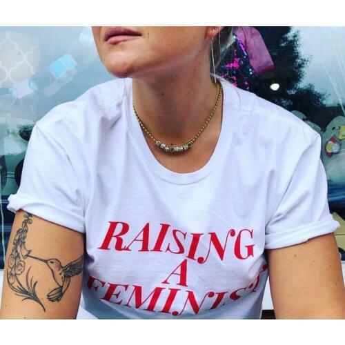Raising a Feminist red Letters Print Women T shirt Cotton Casual Funny Shirt For Lady Top Tee Tumblr Hipster Drop Ship NEW-22