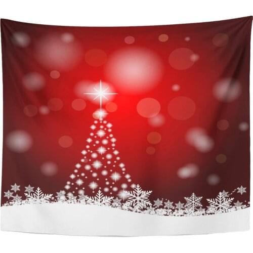 Celebrate Colorful Abstract Christmas with Tree Red Beautiful Celebration Cold Tapestry Home Decor Wall Hanging for Living Room
