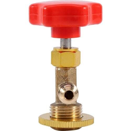 R134a Can Canister Opener Tap Tapper M14/1/4 inch SAE Car Auto Air Conditioning Refrigerant Can Tap Valve Red + gold Bottle Open