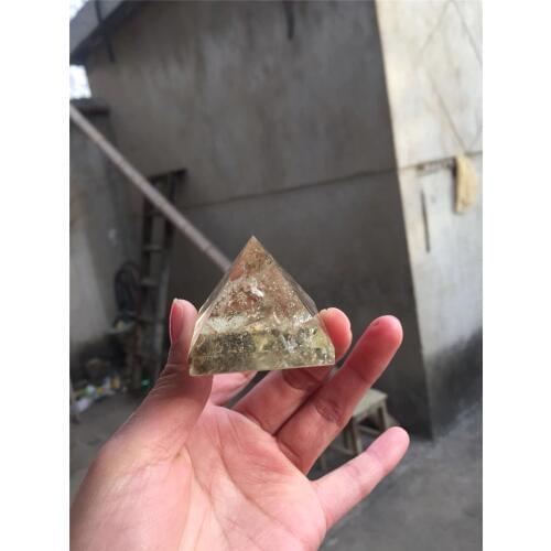 Lucky gemstone 100% Natural yellow citrine quartz Crystal pyramid reiki Healing handmade Crystal Quartz pyramid wholesale