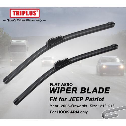 Wiper Blade for JEEP Patriot (2006-Onwards) 1set 21"+21", Flat Aero Beam Windscreen Wipers Frameless Soft Wiper Blades