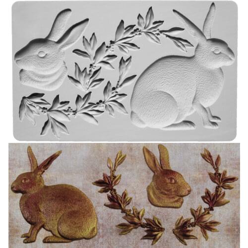Rabbits & Garlands Silicone Mold Fondant Mould Cake Decorating Tools Chocolate Gumpaste Molds, Sugarcraft, Kitchen Gadget