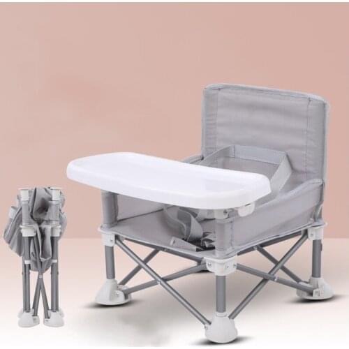Foldable portable baby dining chair with plate safety harness kid beach chair camping child cozy feeding sofa seat chair outdoor