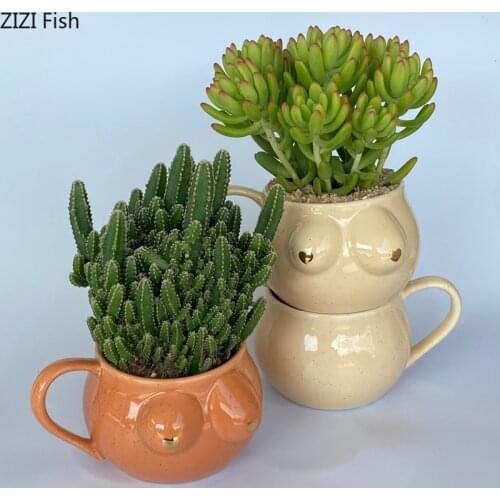 Bust Statue Ceramic Vases Porcelain Potted Plants Desktop Decor Ornaments Hydroponics Flower Pots Home Decoration Accessories