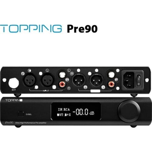Topping Pre90 Preamplifier & Topping Ext90 input extender 2*RCA+4*XLR NFCA FULL Balanced amplifier Relay low noise HIFI Preamp