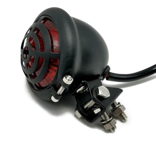 N0HF Motorcycle Turn Signals indicator Light Retro Round Alloy LED Tail Rear Light
