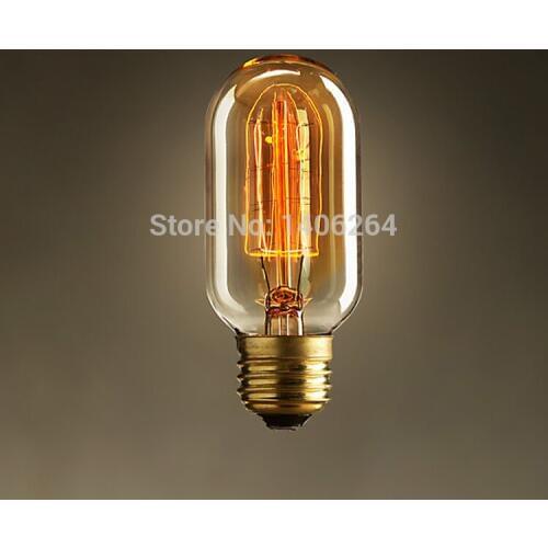 10PCS/T45 vertical wire filament bulbs Edison bulbs 40W 110V or 120V decorative lamp For Cafe Bar Hall Coffee Shop Club Store