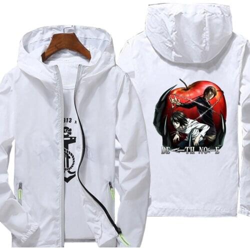 Death Note Anime Streetwear Print Boy Girl Hoodie Color Outwear Windbreaker Plus Size 6XL 7XL