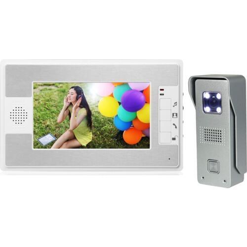 7" LCD Monitor Video Door Phone Intercom Doorbell System Home Security Intercom Kits IR Camera Door bell Intercom Doorphone