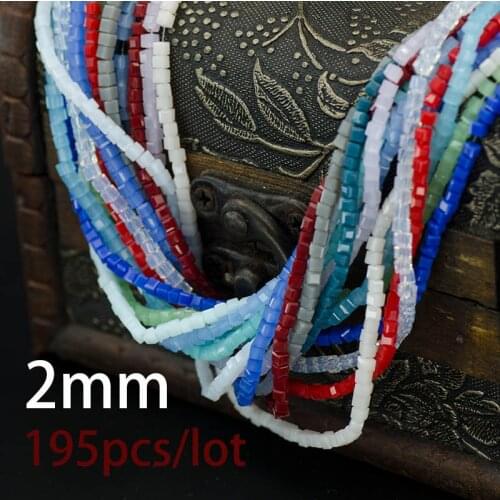 High Quality Hot New 2mm Crystal Square Shape Cube Austria Faceted Loose Spacer Round Glass Beads for Jewelry Making 195Pcs/lot