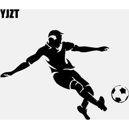 YJZT 14.6CM*10.3CM Vinyl Decal Car Sticker Football Ball Sport Decor Black/Silver C3-1619