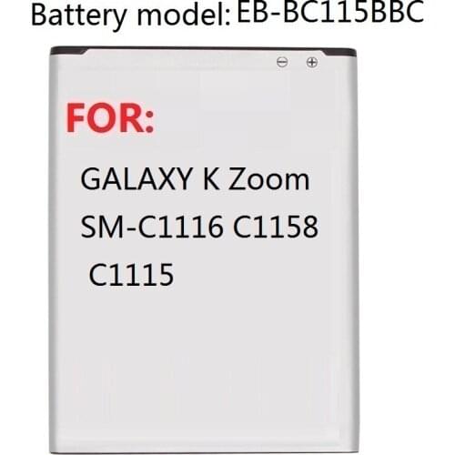 Replacement Battery EB-BC115BBC For Samsung GALAXY K Zoom SM-C1116 C1158 C1115 EB-BC115BBE 2430mAh