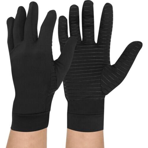 1 Pair Arthritis Compression Gloves Full Finger Elastic Copper Joint Arthritic Pain Relief Full Hand Warming for Winter Unisex