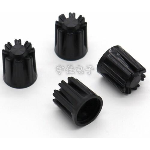 10 Piece 15.5 * 17mm black plastic knob flower shaft inner hole 6mm potentiometer switch adjustment knob