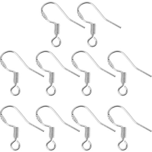 10Pcs 925 Silver Plated DIY Earring Hooks Ear Wire Anti Allergy Jewelry Findings 652B