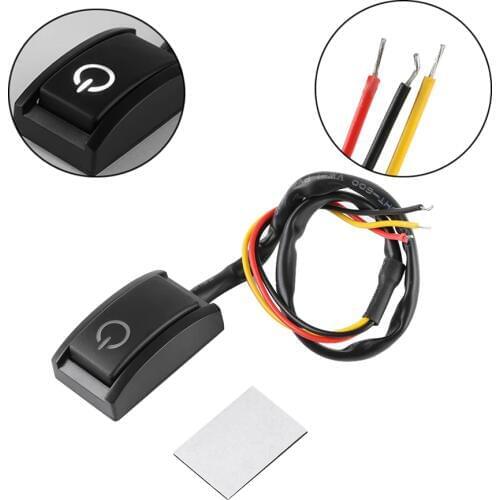 DC12V/200mA Universal Car Push Button Latching Turn ON/OFF Light Adhesive Switch Symbol Paste LED Light RV Truck