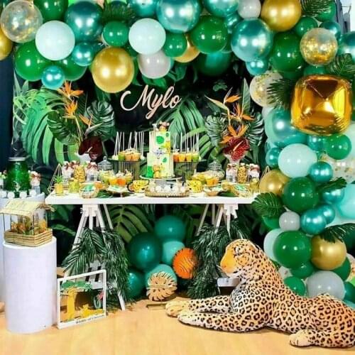 167pcs Jungle Birthday Wedding Balloons Decoration Birthday Girl Party Baby Shower Decorations Photophones for Photos Background