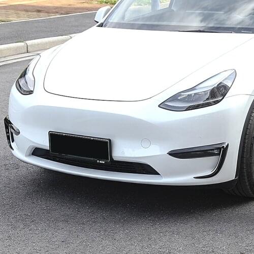 Car Accessories for Tesla Model Y 2020 2021 ABS Plastic Front Fog Light Lamp Eyebrow Cover Trim 2pcs