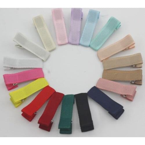 20pcs/lot 35mm Grosgrain Ribbon Covered Double Prong Alligator Hair Clip for Girl Kids Hair Flower Crafting DIY Accessories