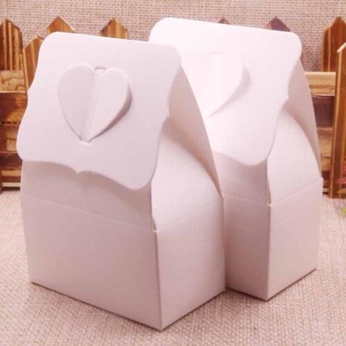 2018 NEW DIY 20pcs Feiluan 300gsm Paper Wedding Favorate Candy Wedding Gift Box 4x7.7x11cm White/Black/Kraft Blank Gift Box