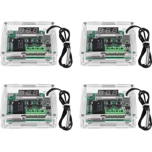 4PCS W1209 DC Digital Temperature Controller Module Electronic Temperature Temp Control Module Switch with Acrylic Case