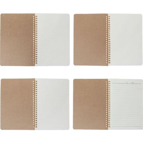 A5 Notebook Kraft Dot Grid Time Management Blank Book Spiral Journal Weekly Planner School Office Supplies