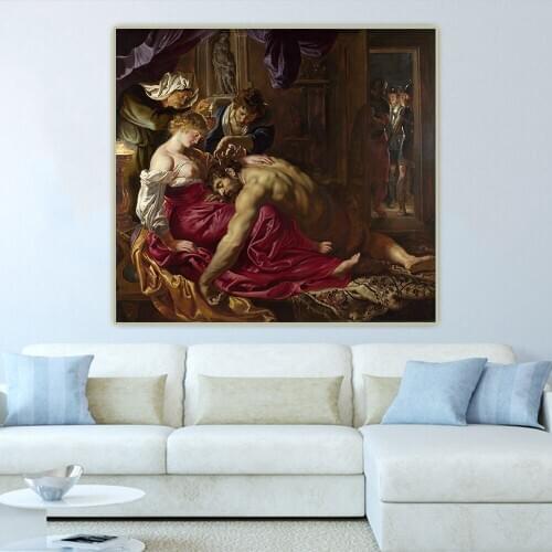 Citon Peter Paul Rubens《Samson And Delilah》Canvas Art Oil Painting Artwork Poster Decorative Picture Wall Decor Home Decoration