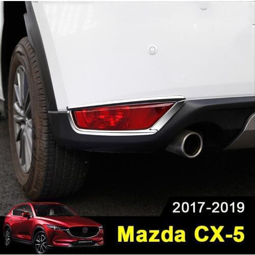 For Mazda CX5 CX-5 2017 2018 2019 ABS Chrome Rear Fog Light Cover Trims Back Tail Bumper FogLight Lamp Molding Garnish