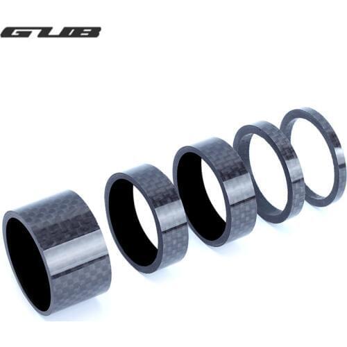 GUB TC004 5Pcs Per Set 1 1/8" 5mm 10mm 15mm Carbon Fiber Washer Bike Bicycle Headset Stem Fork Spacer Kit For Bike Fix Refit UD