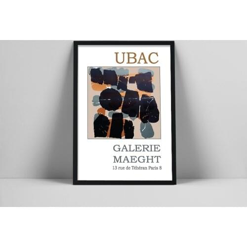 Canvas Painting UBAC Exhibition Poster Galerie Maeght Museum Paris Vintage Wall Art Prints Pictures for Living Room Home Decor