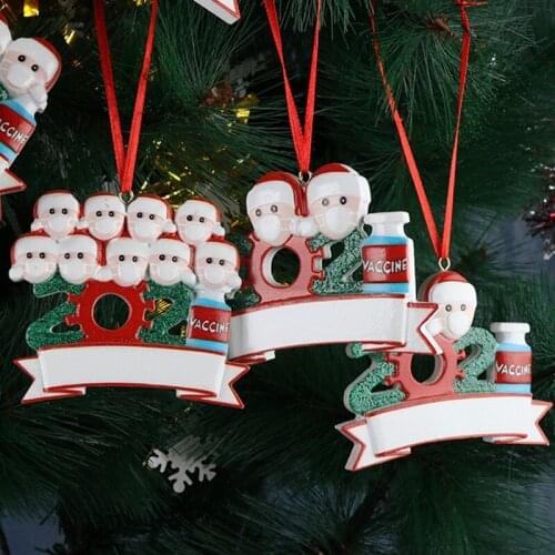 2021 Quarantine Christmas Best Wishes Party Decoration Gift Santa Claus With Mask Personalized Xmas Tree Ornament All Series