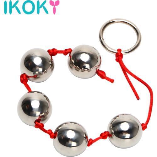 IKOKY Five Metal Balls Butt Vagina Anal Plug Sex Products Machine Gay Sex Toys for Women Men Erotic Beads Adults Intimate Shop