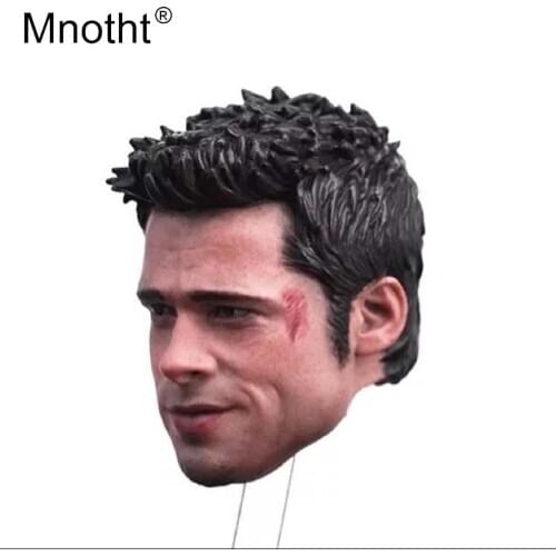 Mnotht 1:6 Scale Brad Pitt Head Carving Model Normal Version War damage Edition Male Soldier Head Sculpt Toy Hobbies m3
