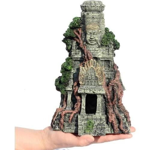 Moss Artificial Stone Buddha Statue Aquarium Hideout Fishbowl Landscaping Cave Fish Tank Reptile Home Desktop Ornaments