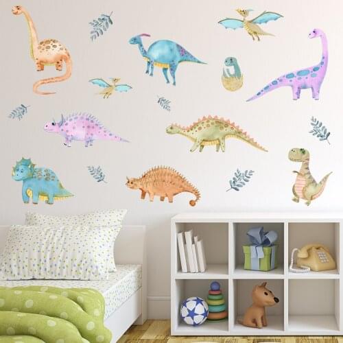Cartoon animal dinosaur wall stickers bedroom childrens room kindergarten home background wall decoration wall stickers