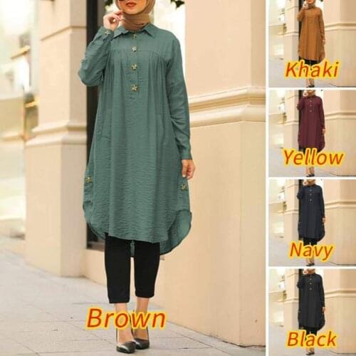 Muslim Dress Women 2021 Spring Autumn Vintage Female Cotton Linen Hedging Dress Loose Waist Plus Size Clothing for Women Elegant