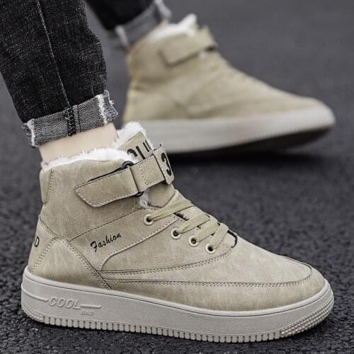 2020 Winter High-top Shoes Casual Cotton Shoes All-match Fashion Shoes Outdoor Musk Mens Walking Sneakers Plus Cashmere