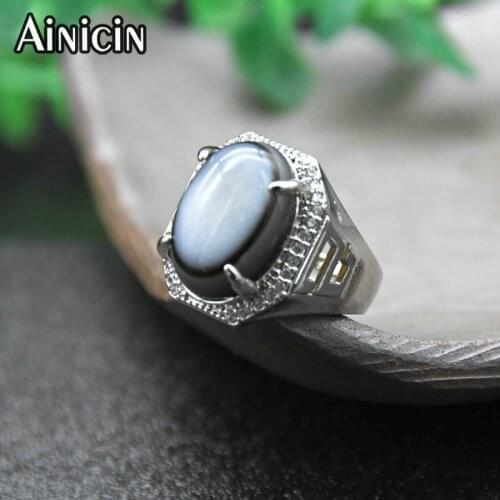 Natural Agate Rhinestone Crystal Setting Adjustable Rings Black White Eyes Rings Unixed For Men and Women Jewelry 10pcs