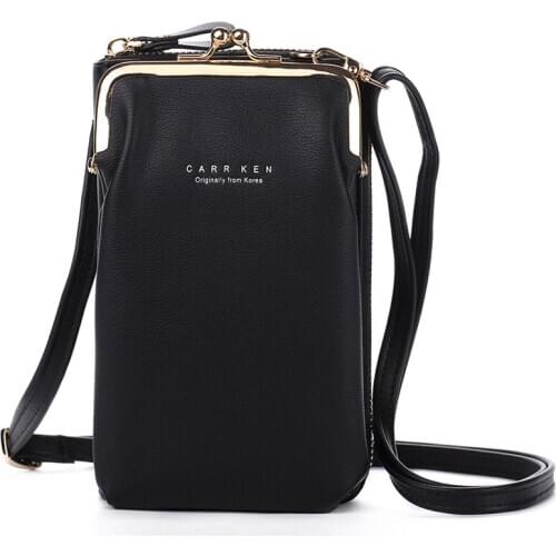 New Fashion Women Multi-function PU Leather Messenger Bags Mini Cell Phone Bag Daily Use Card Holder Wallet Mini Shoulder Bag