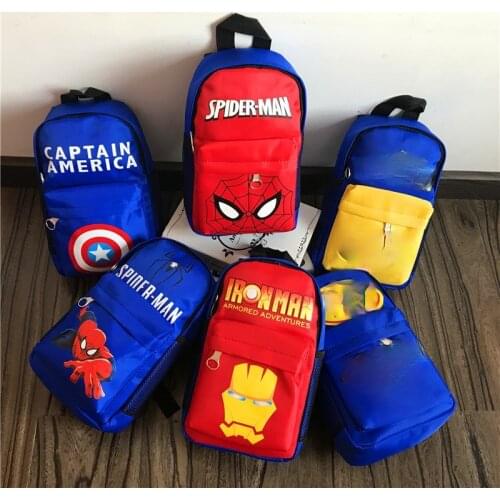 Marvels New Kindergarten Childrens Backpack Large-capacity Shoulder Bag Iron Man Spiderman Print Two Sizes for 3-12 Years Old