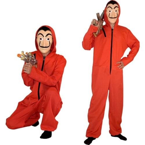 Wholesale Salvador Dali Movie The House of Paper La Casa De Papel Cosplay Party Halloween Mask Money Heist Costume and Mask