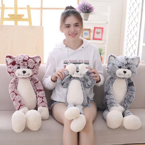 50cm/70cm Cute Cat Plush Toys Stuffed Animals Simulation Soft Plushie Long Leg Cat Pillow Doll Toys for Kids Girls Birthday Gift