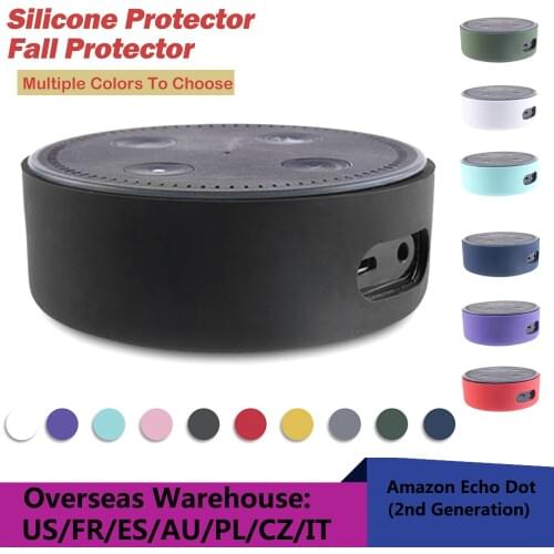 Portable Silicone Case Protective Travel Case Soft Silica Gel Storage Pouch Audio Case for Amazon Echo Dot (2nd Generation)