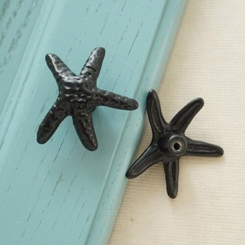 Cute Black Star Aluminum Alloy Kids Bedroom Furniture Knobs Dresser Drawer Knobs Cabinet Drawer And Door Knob Hardware