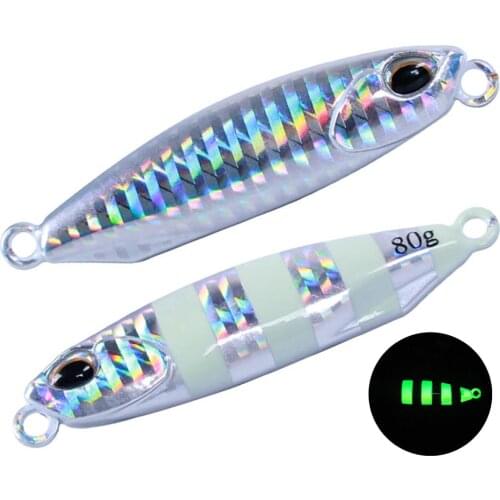 80g/100g/120g Speed Vertical Tungsten Jig Saltwater Jigging Lures Deep Sea Fishing Metal Jigging Jigbait Spoon Lure Hook Baits