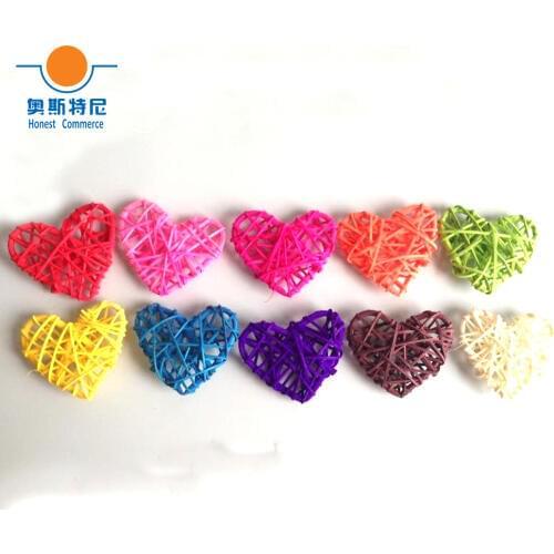10pcs rattan weaved heart shape sepa takraw&herb shape rattan ball mix 13 colors for decoration
