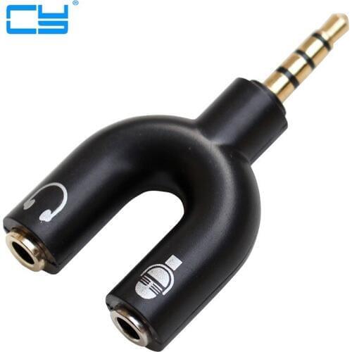 Y shape 3.5mm Audio Stero Splitter Male to Earphone Headset + Microphone Adapter for PC iPhone Cell Mobile Phone Pad