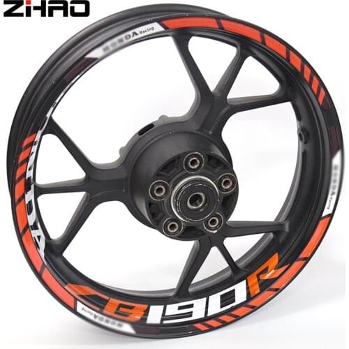 For Honda CB190R CB 190R Motorcycle Reflective Wheel Rim Stripe Decal Sticker Front Rear Decal Full Set